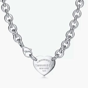 Tiffany & Co. Heart Tag Chain Link
Choker in Silver